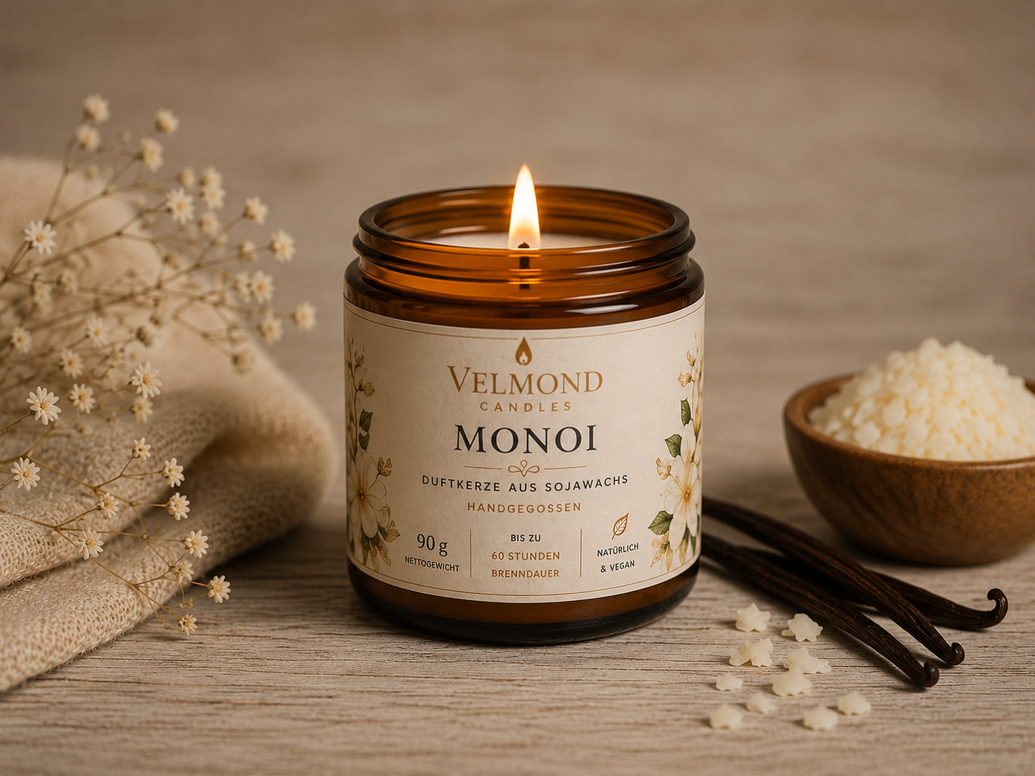 Monoi– Parfümierte Duftkerze