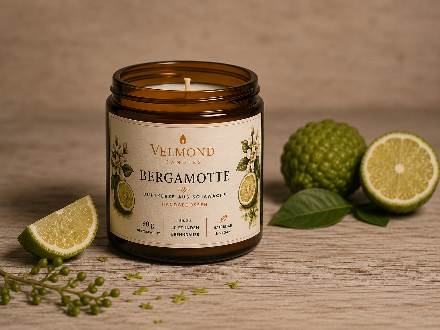 Bergamotte– Parfümierte Duftkerze