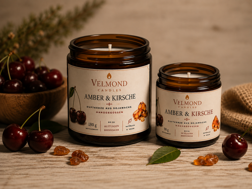 Amber & Kirsche – Parfümierte Duftkerze