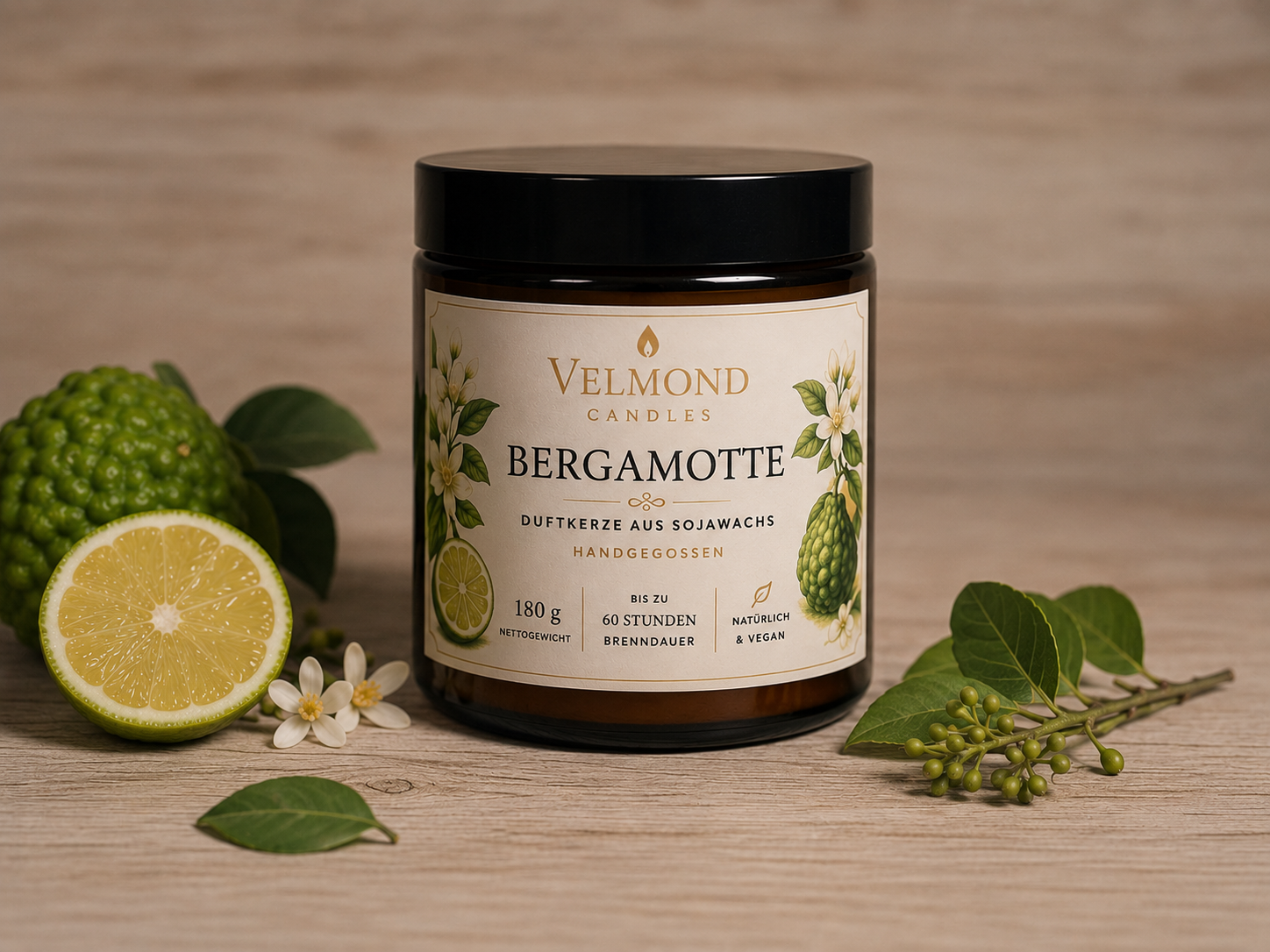 Bergamotte– Parfümierte Duftkerze