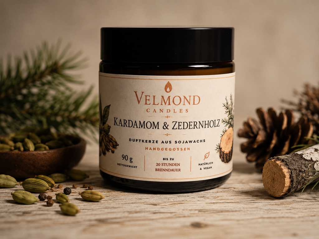 Kardamom & Zeder – Parfümierte Duftkerze