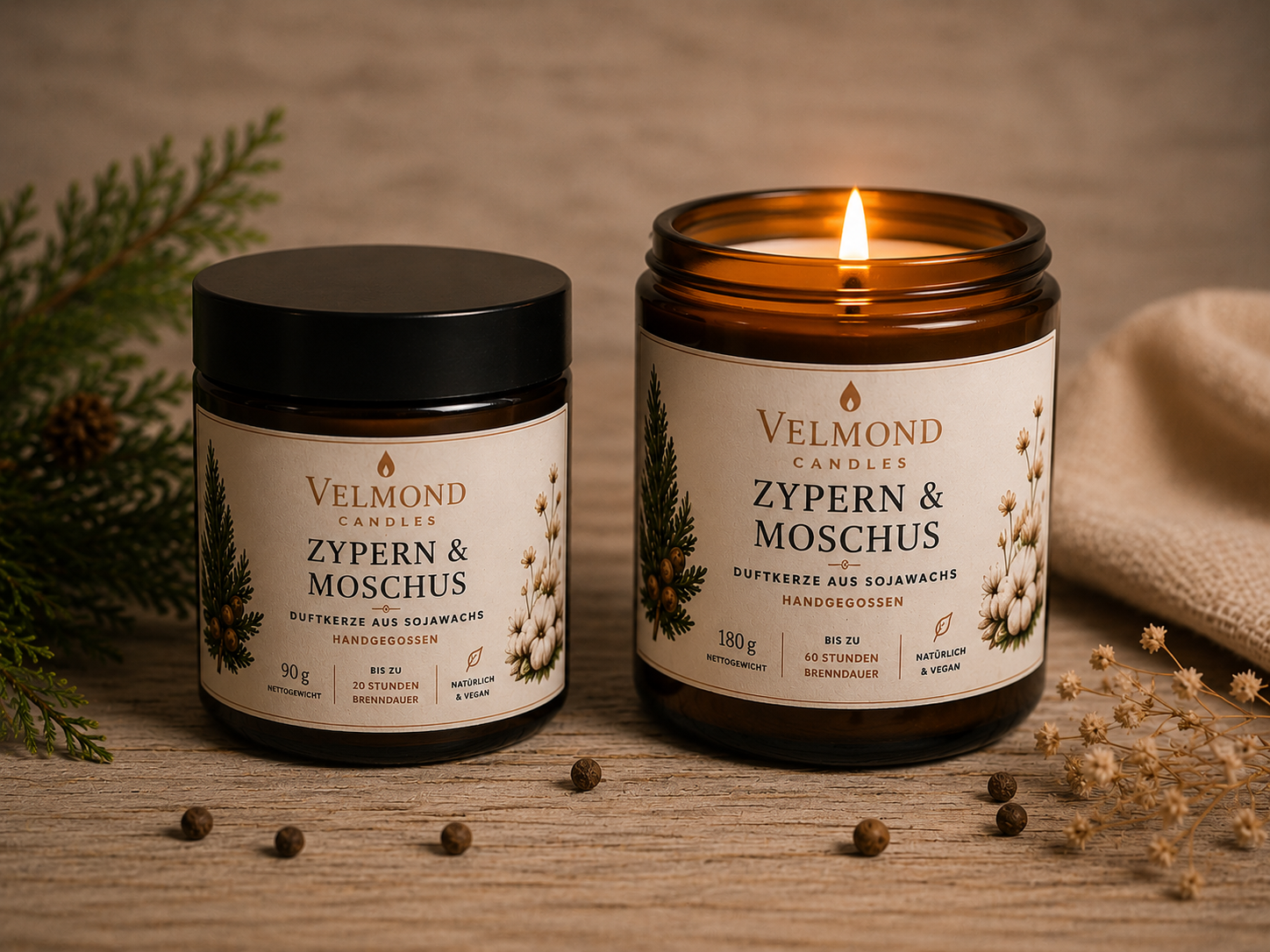 Zyper& Moschus – Parfümierte Duftkerze