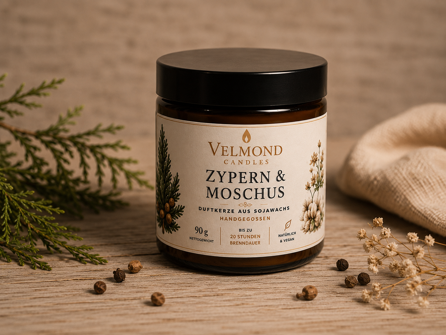 Zyper& Moschus – Parfümierte Duftkerze